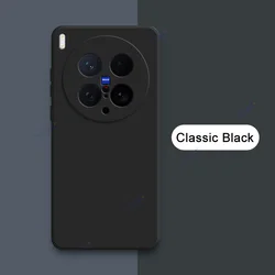 Luxury Dual Layer Cellphone Case Cover with Camera Protection - Soft Square Liquid Silicone Armor - Vivo X200 Ultra (Classic Black)