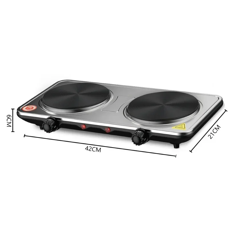 Double Head Electric Ceramic Stove Induction Cooker Double Oven Household High Power Stainless Steel Cookware 220V
