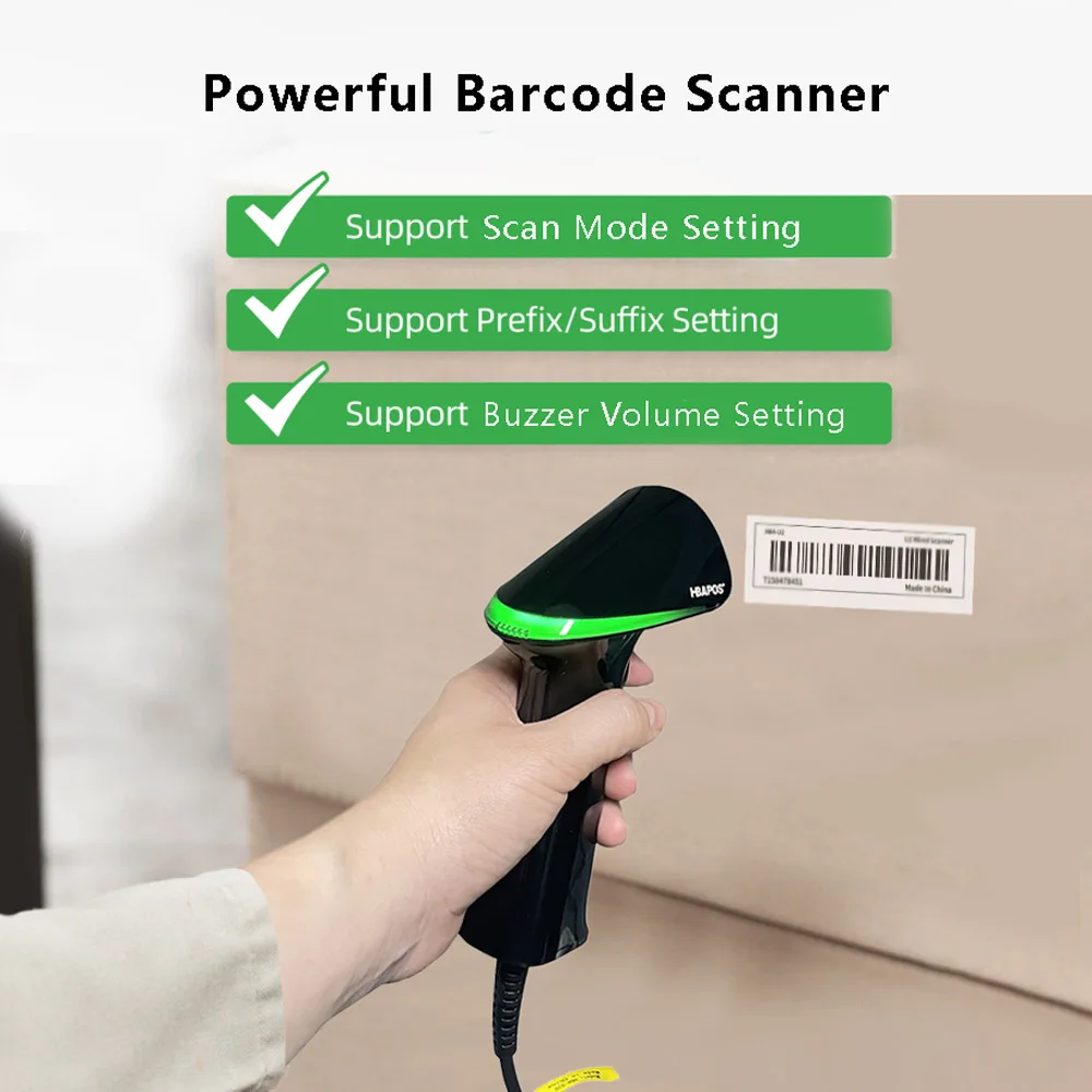 2D Wired QR Barcode Scanner Handheld USB Bar Codes Reader Data Matrix CMOS Image Automatic Scanner