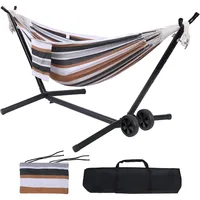 2person Portable Hammock with Stand Included with Wheels Outdoor Double 2 Person Heavy Duty Hammock 1