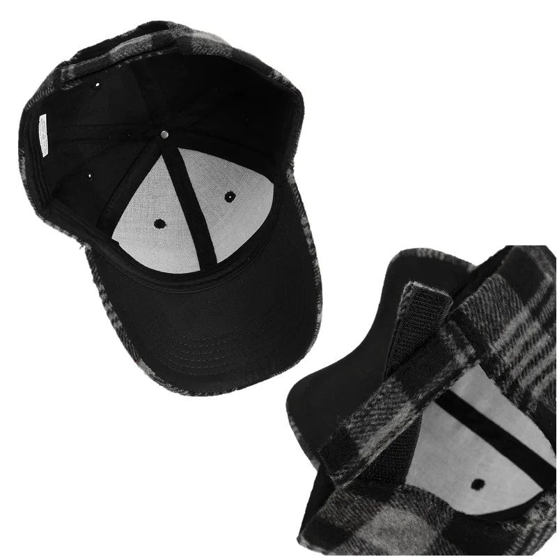 Adults Retro Tweed Dad Hat Plaid Baseball Cap Men Women Polyester Checked Hat Adjustable