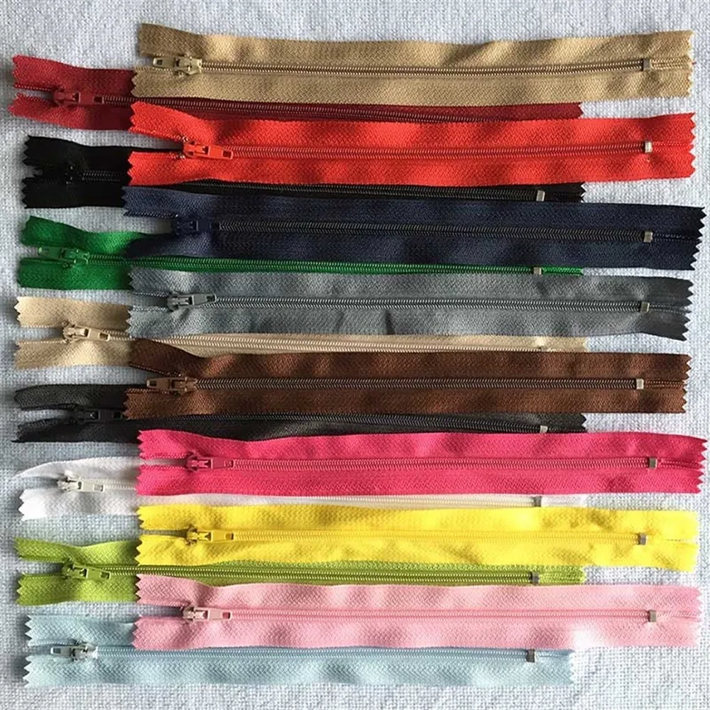 Assorted Set of 10 Durable Nylon Zippers