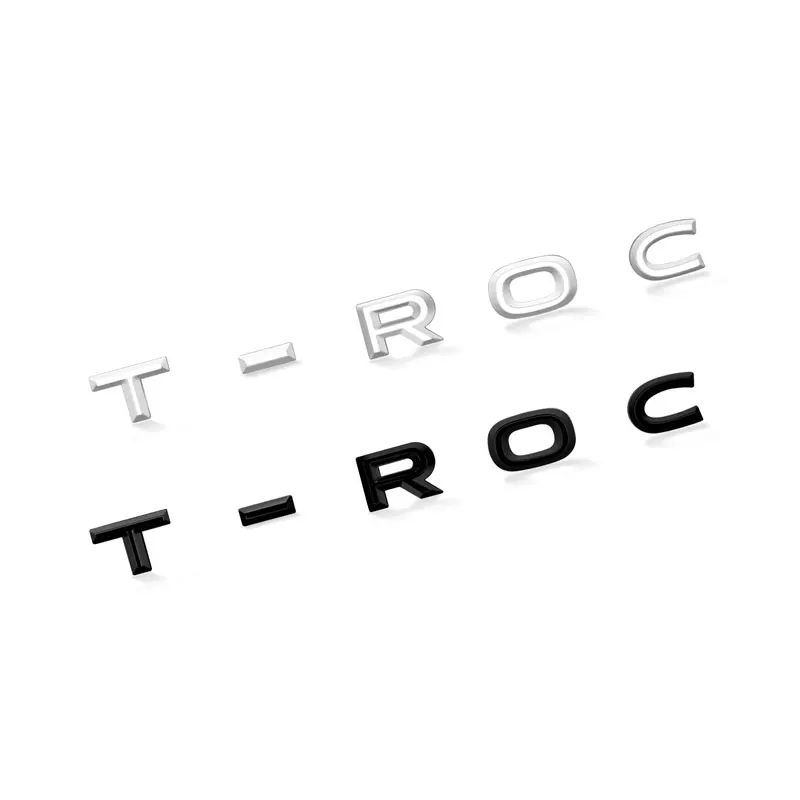 폭스바겐 TROC T-ROC 로고 자동차 액세서리용 자동차 장식 3D ABS 크롬 자동차 트렁크 엠블럼 배지 스티커