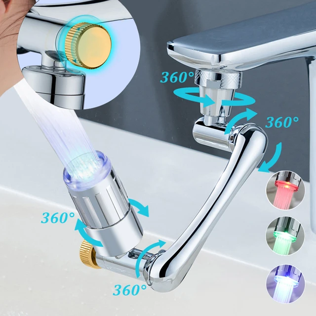 Aérateur de robinet pivotant à 360°, buse de filtre à éclaboussures à  économie d'eau, salle de bain de cuisine universelle