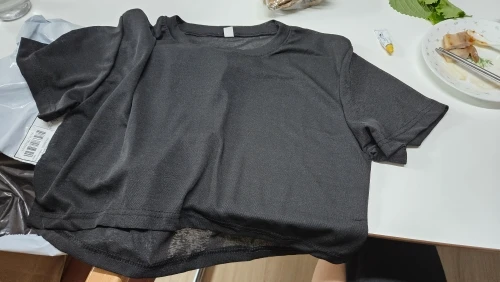 Ice Silk Mesh T-Shirt - Women's Sheer Short Sleeve Sunscreen Cover Up Crop Top photo review