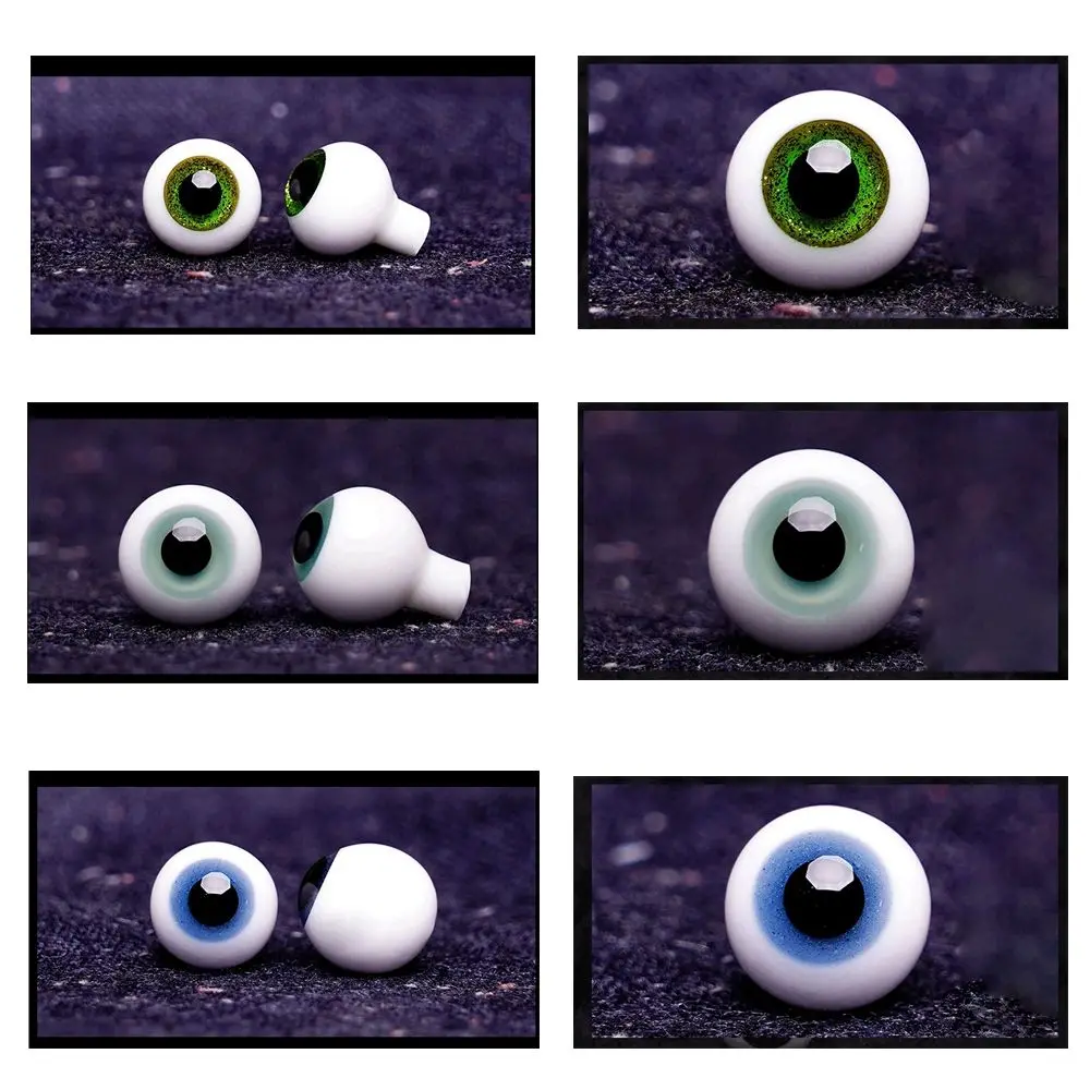 1pair 8mm 10mm 12mm 14mm Blue Black Glass Eyes Eyeball For BJD Doll DIY Doll Making Crafts Accessories Safety Animal Toy