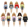 1/6 BJD Doll Clothes For Barbie Doll Outfits Puff Sleeve Shirt Skirt Shorts For Barbie Clothes 11.5" Dollhouse Accessories Toys 1
