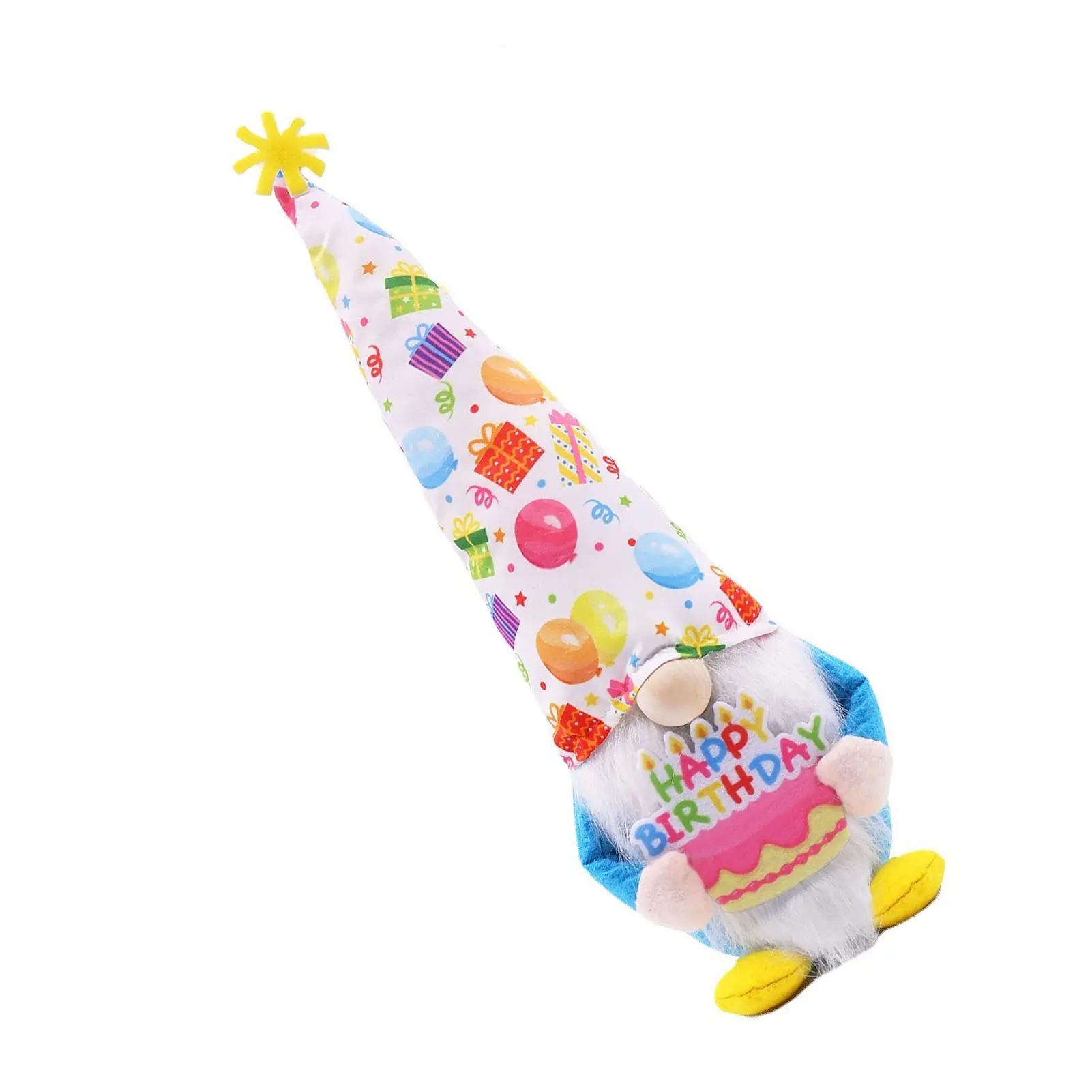 

Гномы на день рождения, плюшевая кукла, держит торт с длинной крышкой, кукла для фото