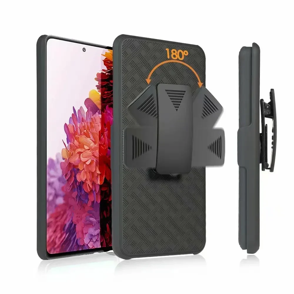 2in1 Armor Shockproof Case for Samsung Galaxy S25 S23 S22 S21 Plus S24 Ultra S21 S10 S10E S9 Sport Waist Belt Clip Phone Cover 2