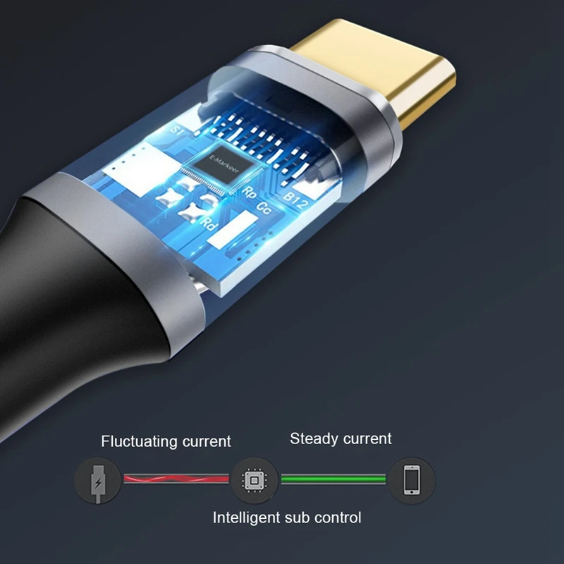 휴대폰 오디오 비디오용 고속 변속기 데이터 케이블, USB 3.1 to C 타입, HD 프로젝션, 10GB, 100W