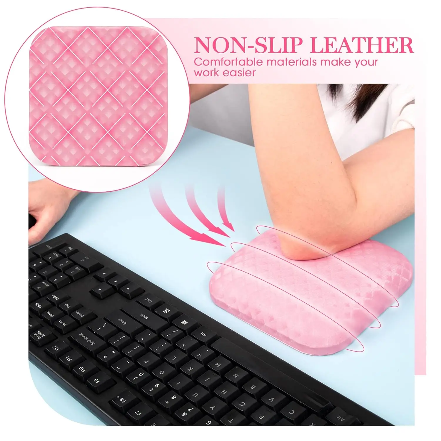 Nail Arm Rest Nails Professional Arm Rest for Nail Tech Non-Slip Elbow Pad Arm Rest for Nail Cushion Technician Must Have