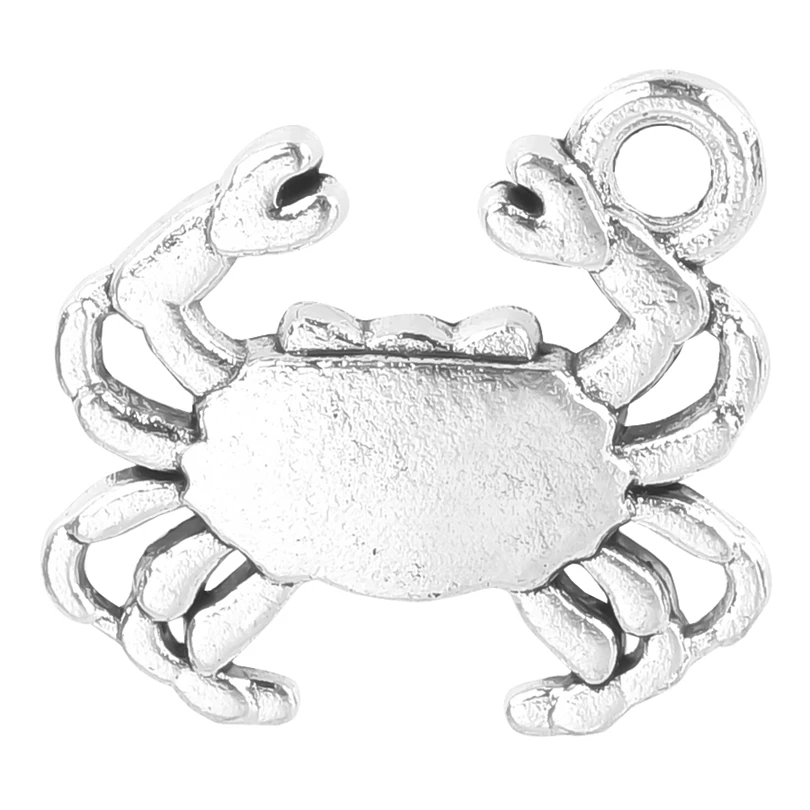 

20pcs/Lot Unique Personality Silver Color Small Crab Charms Alloy Pendants For Bracelet Necklace Jewelry Making Diy Accessories