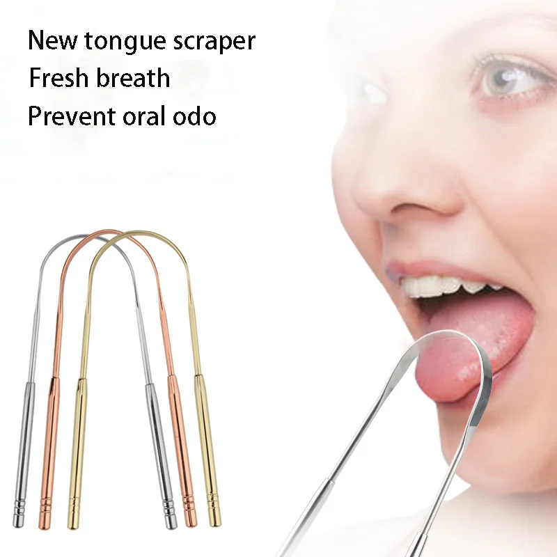 

Stainless Steel U-shaped Tongue Scraper for Adults Reusable Tongue Brush Toothbrush steriliz Fresh Breath personal Oral Care