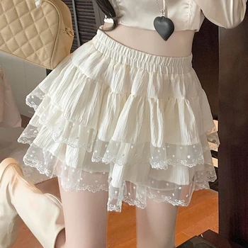 Zjaiss 2026 Summer Women's Ballet Style Mini Layered Skirts High Waist Fluffy A-Line Skort with Liner Slimming for Petite 1