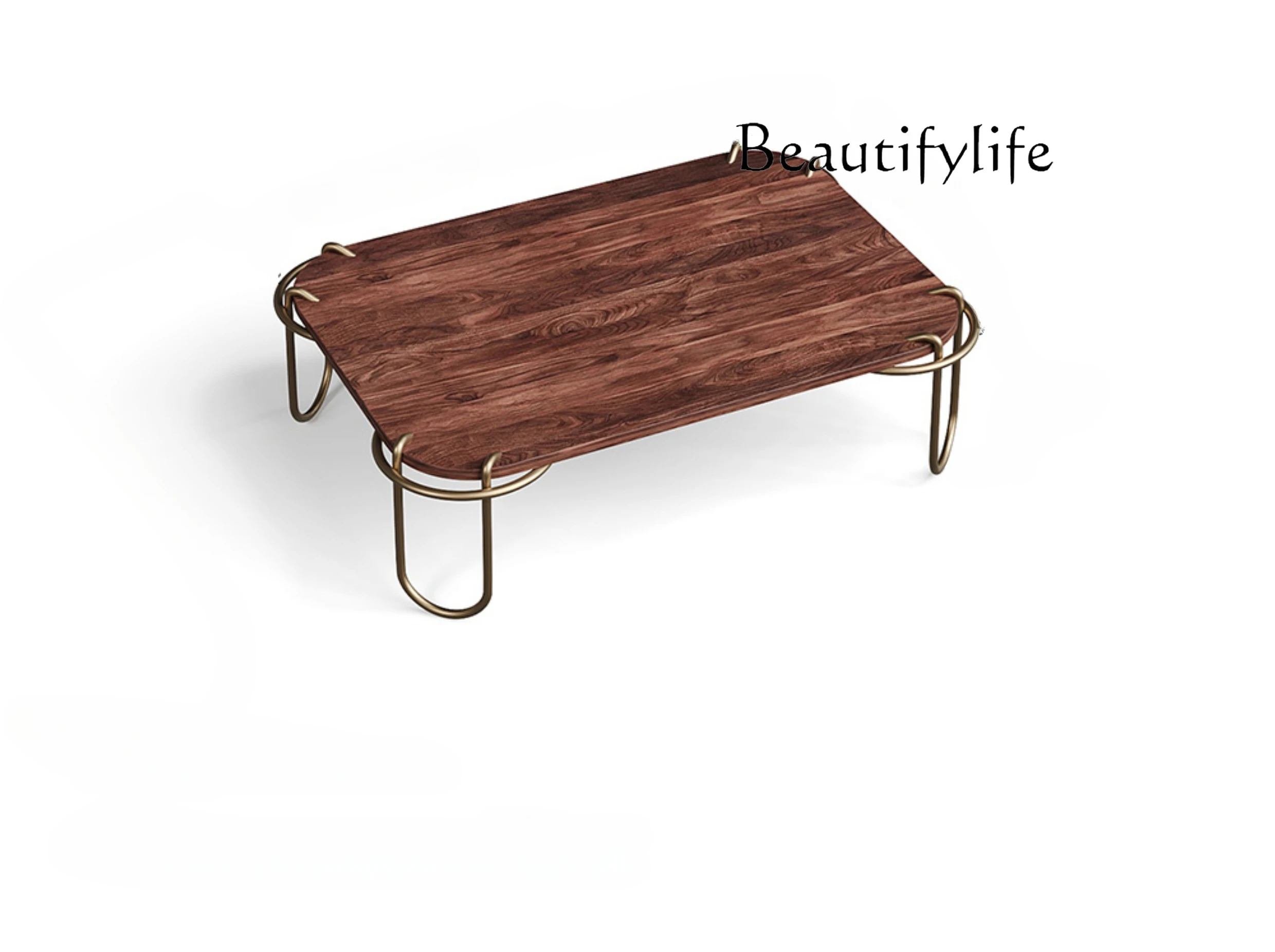 

Design Villa Large Flat Living Room Marble Italian Light Luxury and Simplicity French Metal Coffee Table