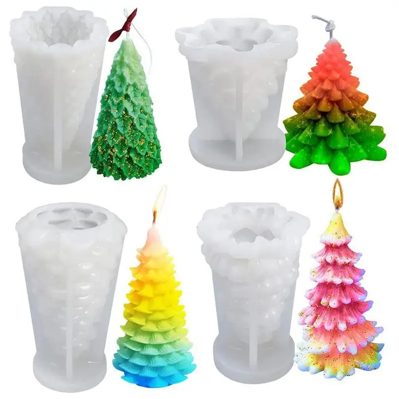 

Christmas Tree Silicone Candle Molds Handmade Soap Plaster Resin Baking Tools DIY Craft Candle Making Kit Christmas Gift