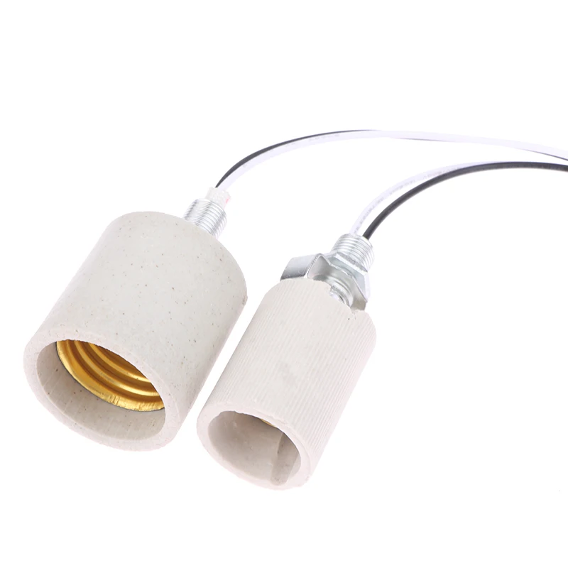 E14/E27 Ceramic Screw Lamp Holder LED Light High Temperature Resistance Adapter Home Use Round Socket For Bulb Base With Cable lamp holder lamp bulb holder lamp base lamp socket adapter