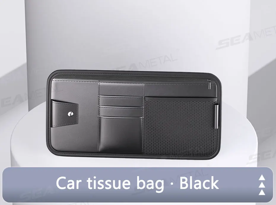 SEAMETAL Auto-Sonnenblenden-Aufbewahrungsbox, Innenraum-Organizer für Sonnenbrillen und Karten, Multifunktionale Sonnenschutz-Organizer-Tasche – Detail 13
