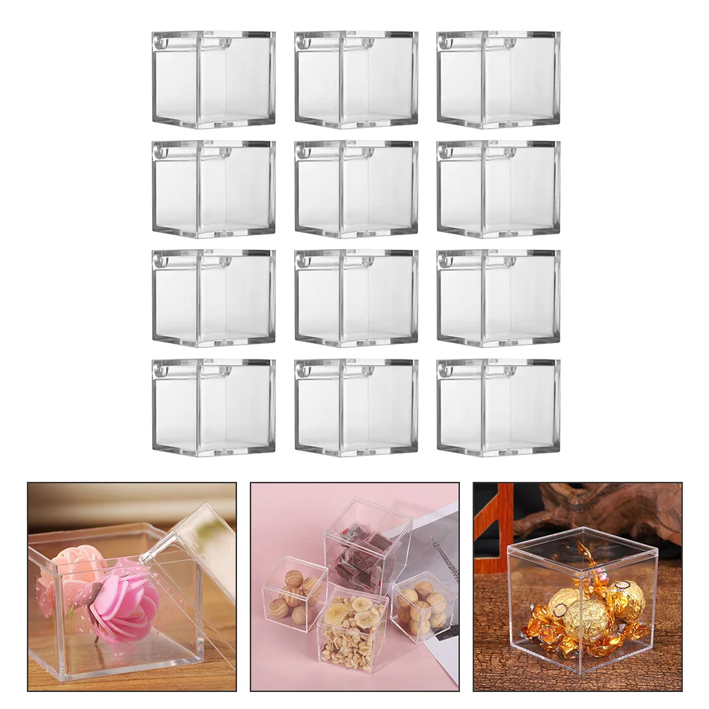

Square Clear Transparent Candy Gift Box Birthday Wedding Favor Holder Chocolate Candy Boxes Event Sweet Candy Bags Jewelry