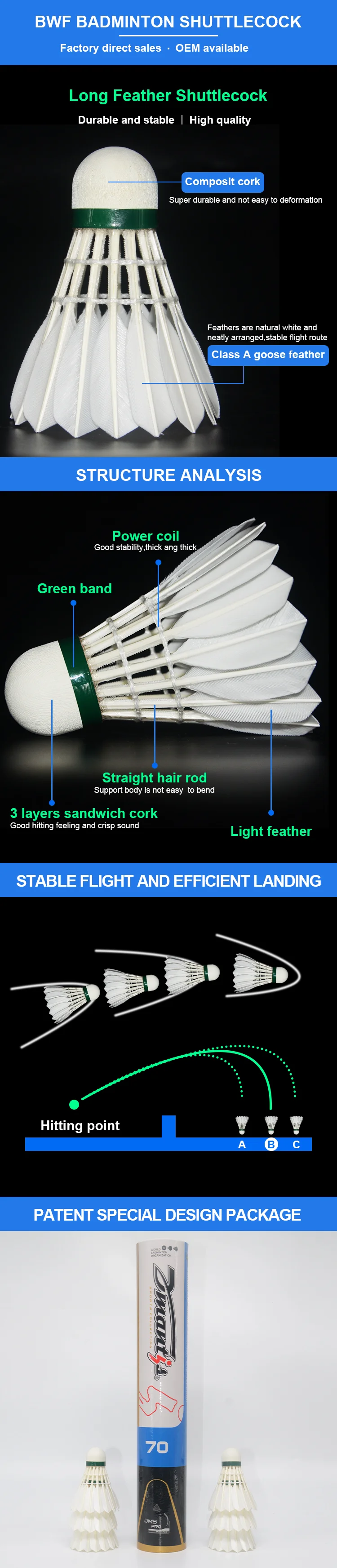 Dmantis D70 BWF Approved Professial Goose Feather Badmint Shuttlecock 12Pcs Internatial Tournament Grade_voghion.com