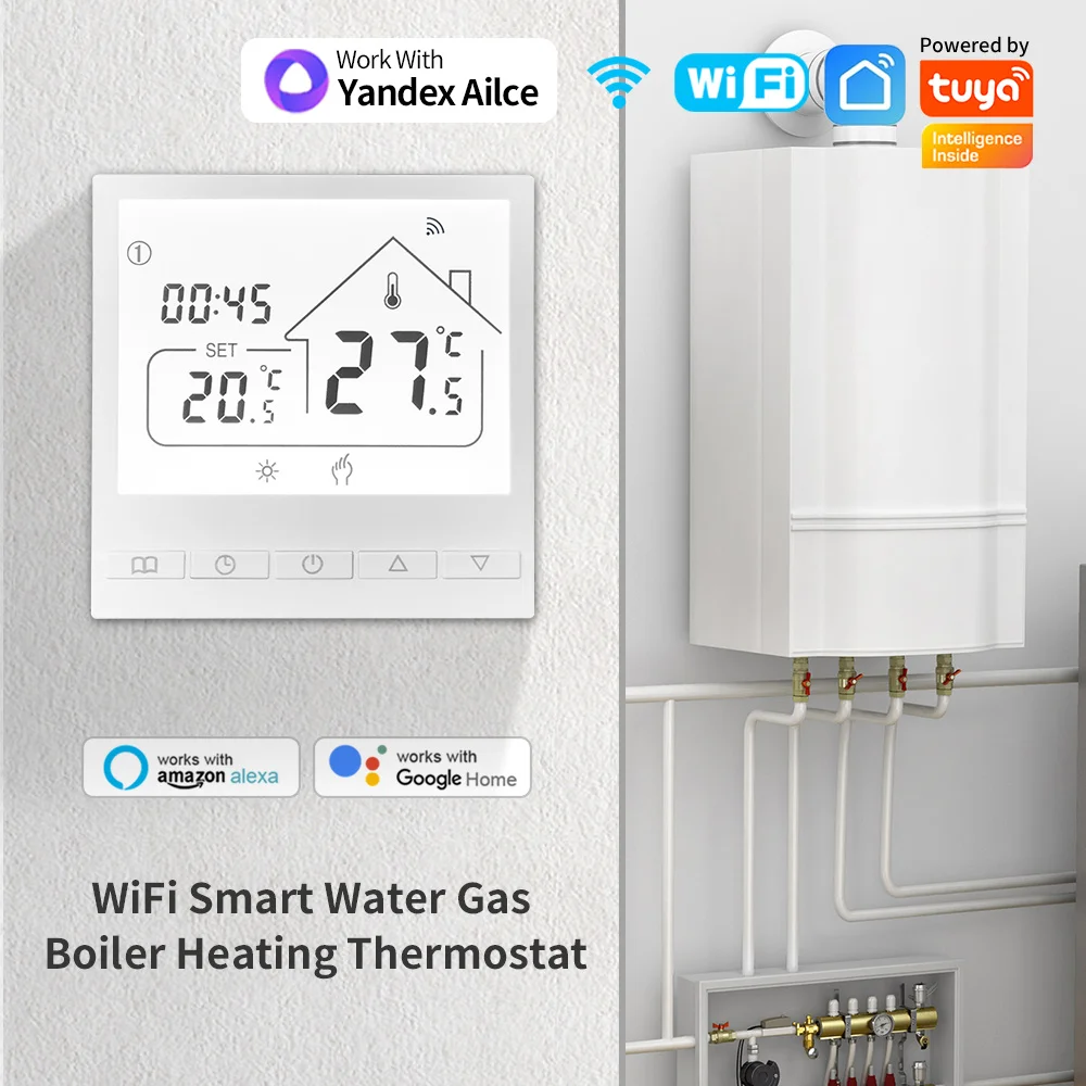 Smart WiFi Thermostat for Floor Heating and Temperature Control, Voice-Activated Integration