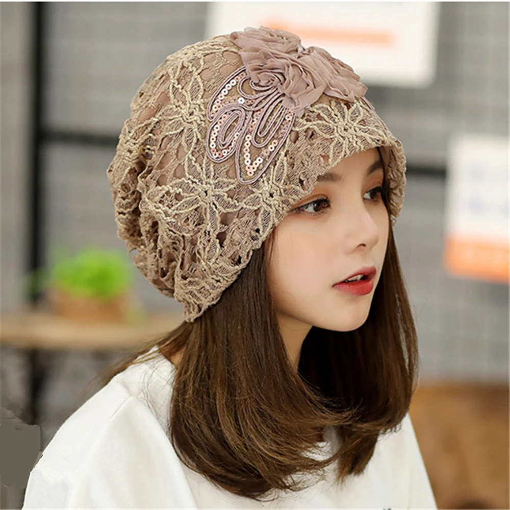 New Butterfly Flower  Women Hip-hop Cap Beanie Winter Slouch 5 Colors One Size Elastic  Slouchy Hat