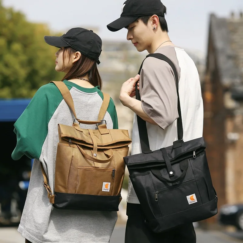 Men Women Retro Trendy Backpack Street Computer Bag Multi functional Portable Single Shoulder Diagonal Backpack Travel Bag
