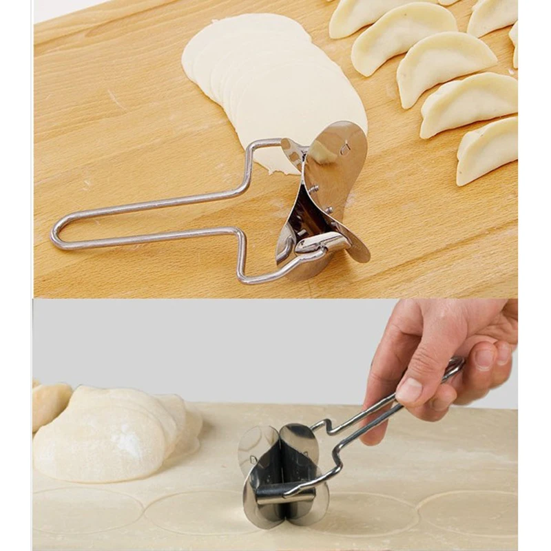 304 Stainless Steel Dumpling Maker Dough Circle Roller Kitchen Pasta Baking Accessories