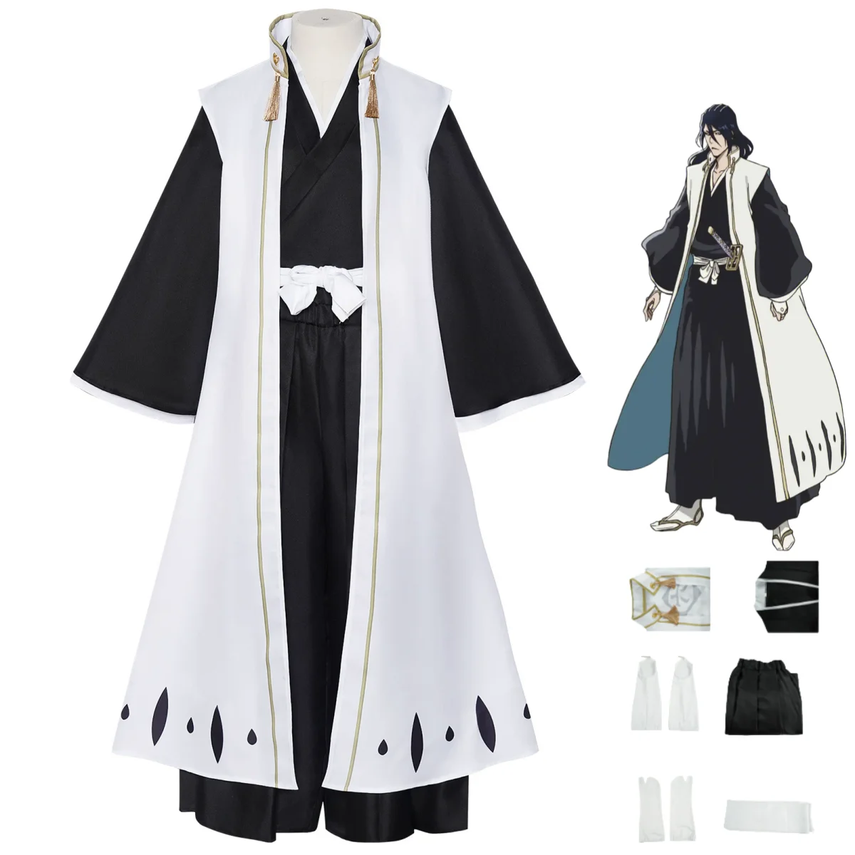 Anime Bleach Kuchiki Byakuya Cosplay Costume Gotei 13 Captain