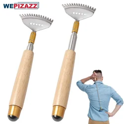 Best Telescoping Back Scratcher, Back Scratcher with Wood Handle, Massage Roller Wide Claw Handheld Head Scratcher Back Massager