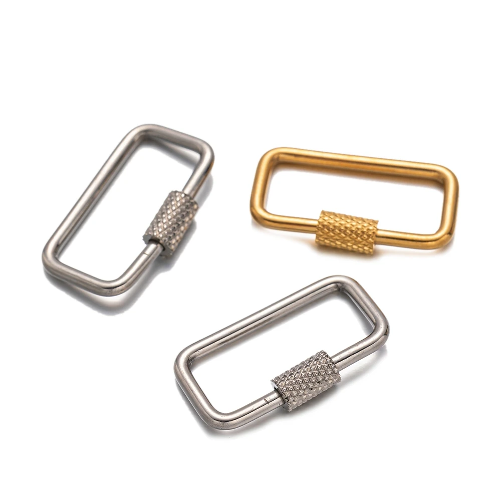 5 Stück goldfarbene Edelstahl-Herz-Schraubkarabiner-Verschlussverbinder für DIY-Halsketten, Schlüsselanhänger, Schmuckherstellungszubehör – Detail 3