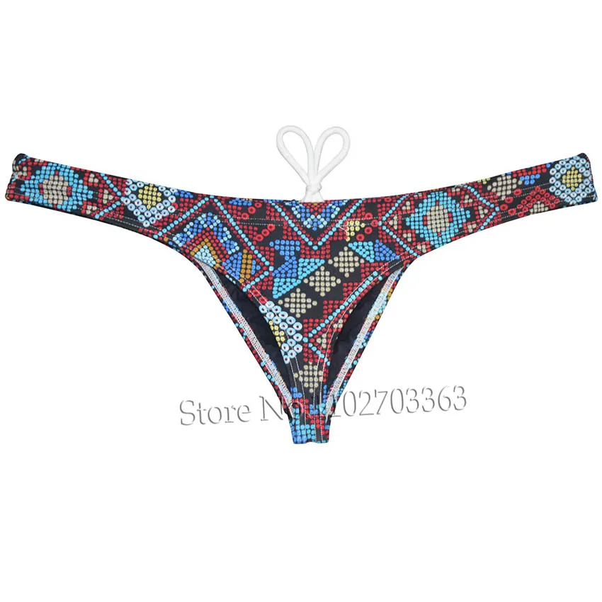 Mens Print Tangas Briefs Beachwear Surfing Drawstring Swimwear T-back Mini Bikini Swim Thongs Male Panties