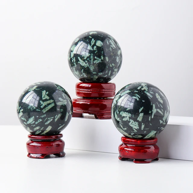 Természetes Krizantém Kő Kristálygömb Mágikus Ásványi Anyagok Drágakő Labdásfotózás Kellékek Fengshui Díszek - Image 2