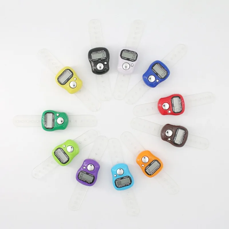 Hand Tally Counter Electronic Counter Mini Row Finger Counter and Stitch Marker LCD Electronic Digital Tally Counter for Sewing Knitting Weave Tool