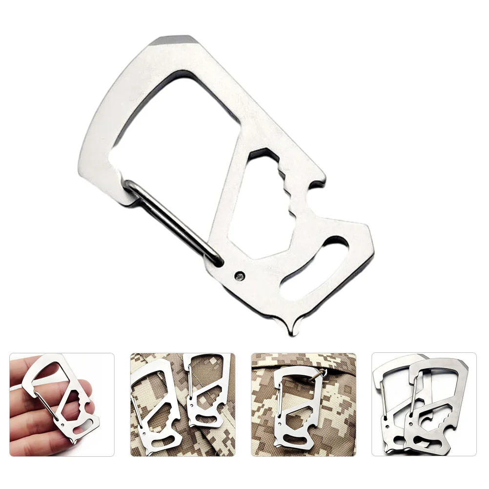 

Carabiner Bottle Opener Titanium Stainless Steel Keychain Multi-functional