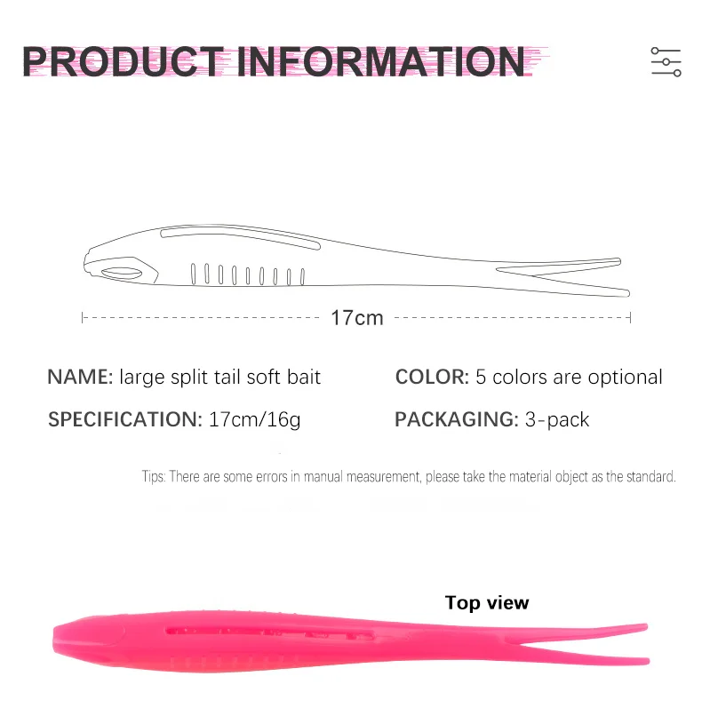 3Pcs Schwimm TPR Weichen Köder 17cm 16g V-form Split Schwanz Swimbait Wurm Künstliche Silikon Rock Shiner angeln Lockt – Detail 4