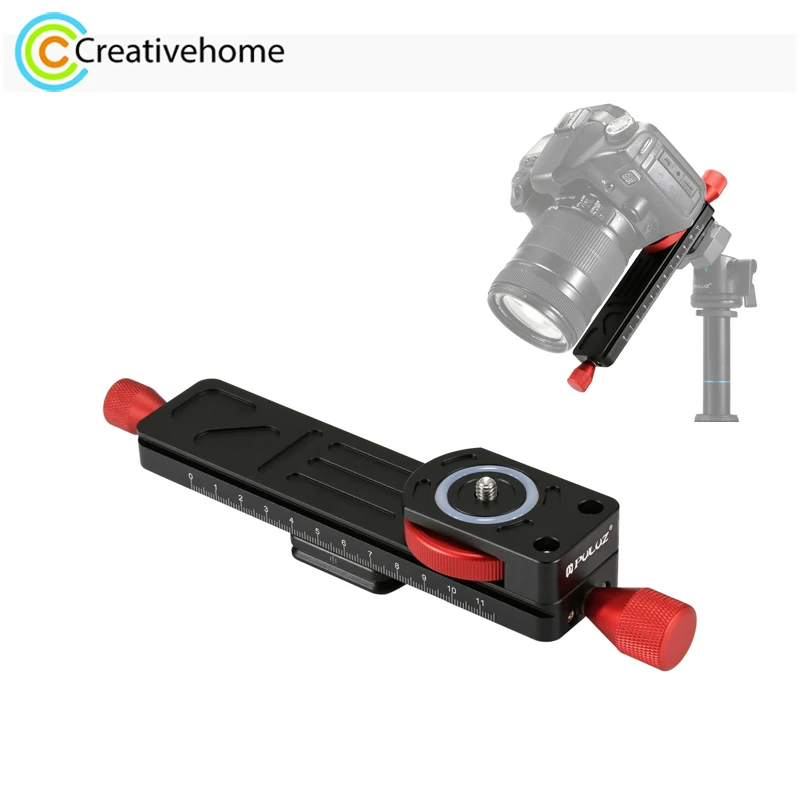 PULUZ Macro Focusing Rail Slider Close-up Shooting Tripod Head Quick Release Plate Holder with 1/4 inch 3/8 inch Screw