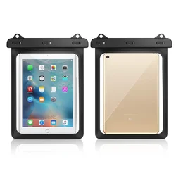 Universal Waterproof Tablet Pouch Case - Full Coverage Protection - Under 12 inches (Black)