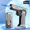 Windproof Folding Gas Electric Dual USB Lighter Metal Turbine Jet Blue Flame Torch Dual Arc Charging Lighter Men's Gift 6