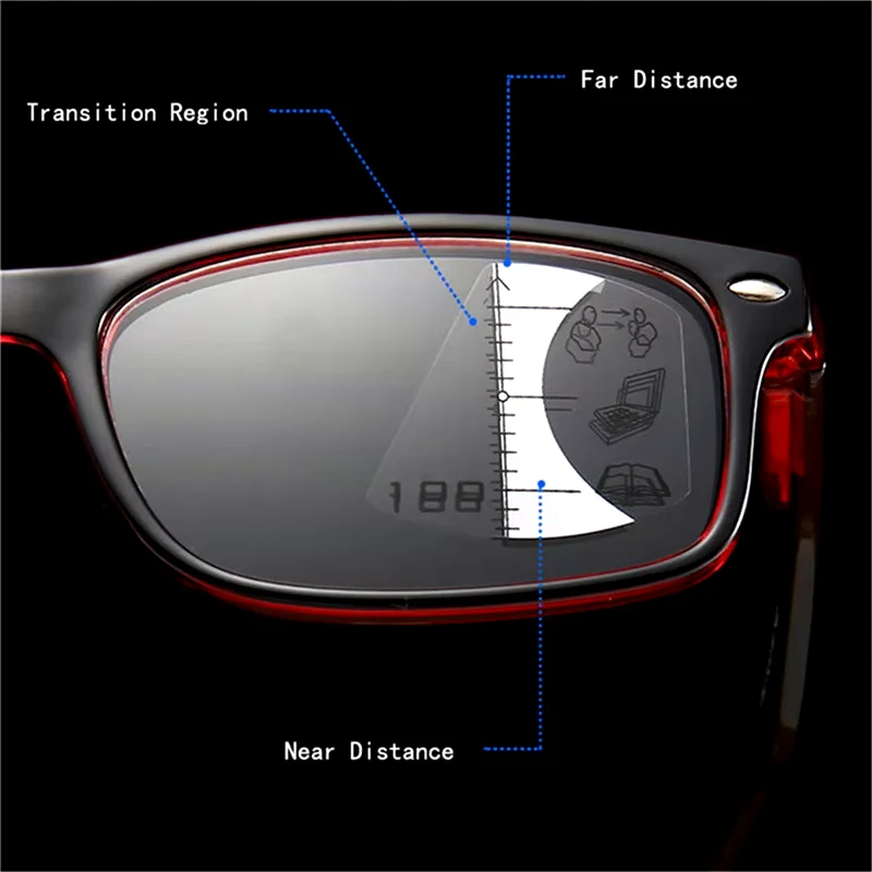 Retro Anti Blue Rays Progressive Multifocal Reading Glasses Men Women Near Far Sight Eyeglasses Computer Goggle Eyewear gafas 4