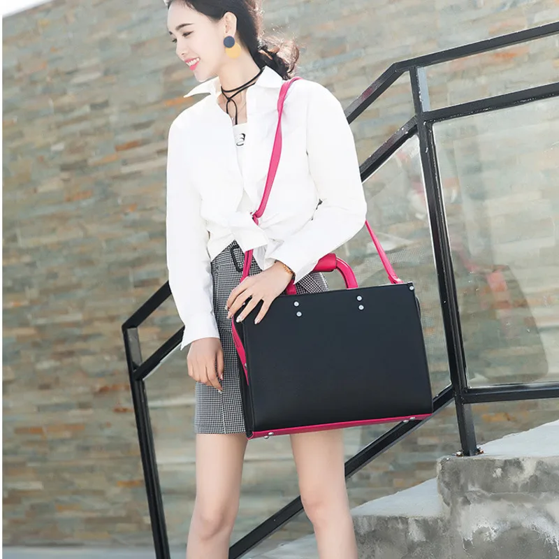 VOLASSS 2024 Versatile Crossbody Tote Bag Female PU Leather Business Handbag New Fashion 13' Computer Shoulder Message Bag Women