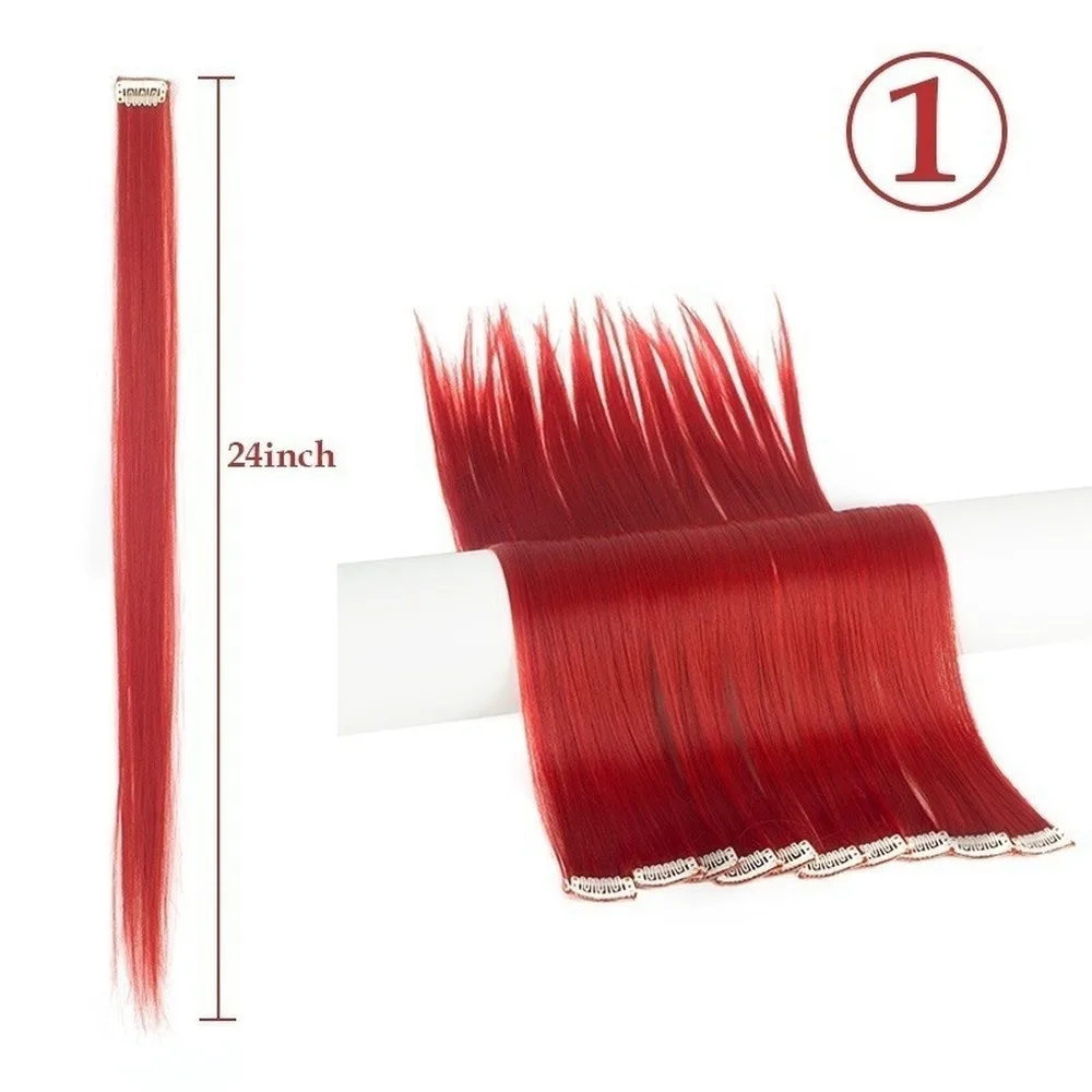 2Pcs Multi-colors Hairpiece Straight Hair Extensions Hair Pieces Clip In Hair Extensions  55cm