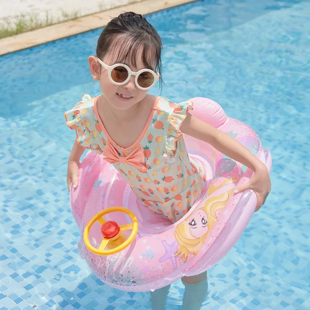 Infant Float Seat with Steering Wheel Inflatable Swimming Float For Baby Kids Pool Swimming Circle For Beach Summer Toys 5