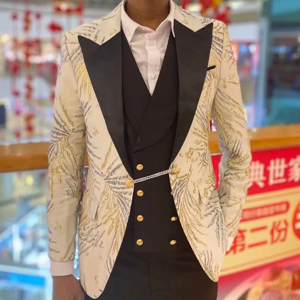 

2023 African Man Suit Groom Wear Business Casual Party Suit For Men Slim Fit 2 Pieces Set（Blazer Pant）Costume Homme Work Wear