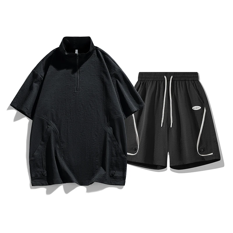 대형 8xl Tracksuit 세트 남성 특대 T 셔츠 반바지 정장 6xl 7xl 짧은 소매 여름 티셔츠 통기성 느슨한 운동복