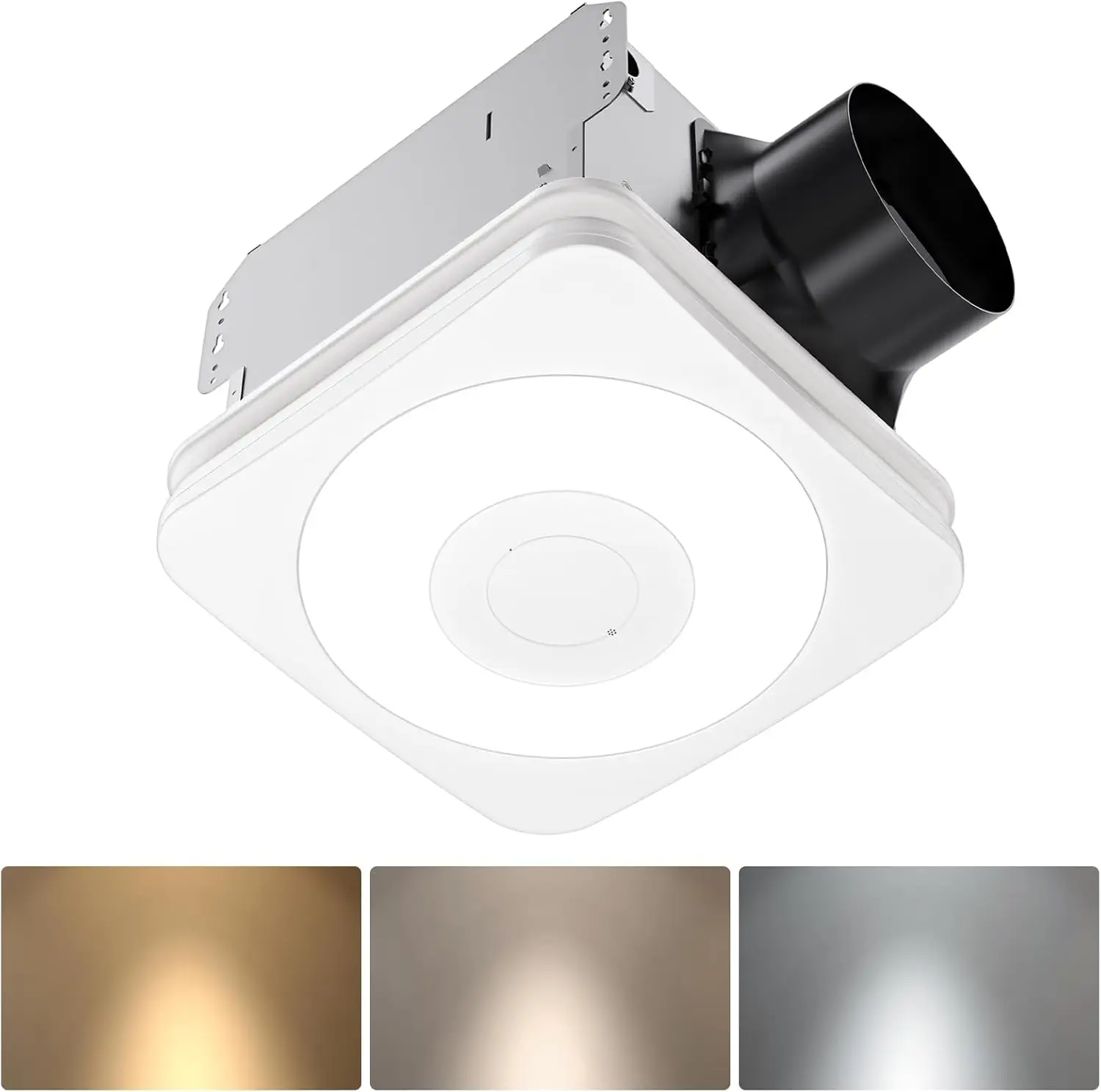 OL003 Bathroom Exhaust Fan with Light, 40W Bathroom Fan with Humidity Sensor, 160 CFM 1.0 Sones Vent Light for