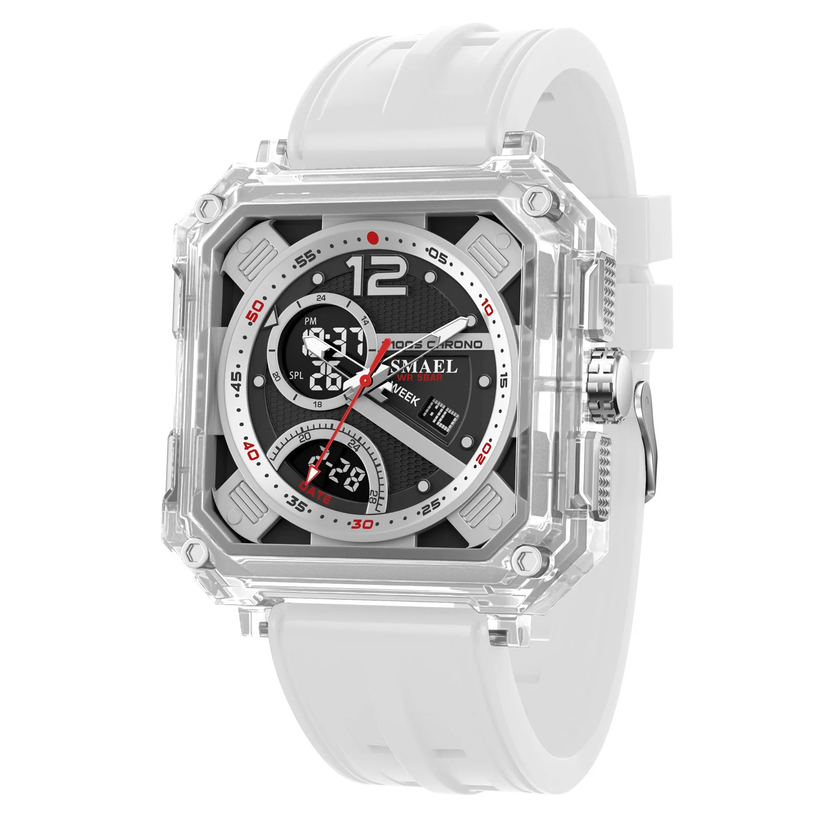 Men's Military Sports Watch - 50M Waterproof Digital Wristwatch with LED Light, Stopwatch, and Alarm