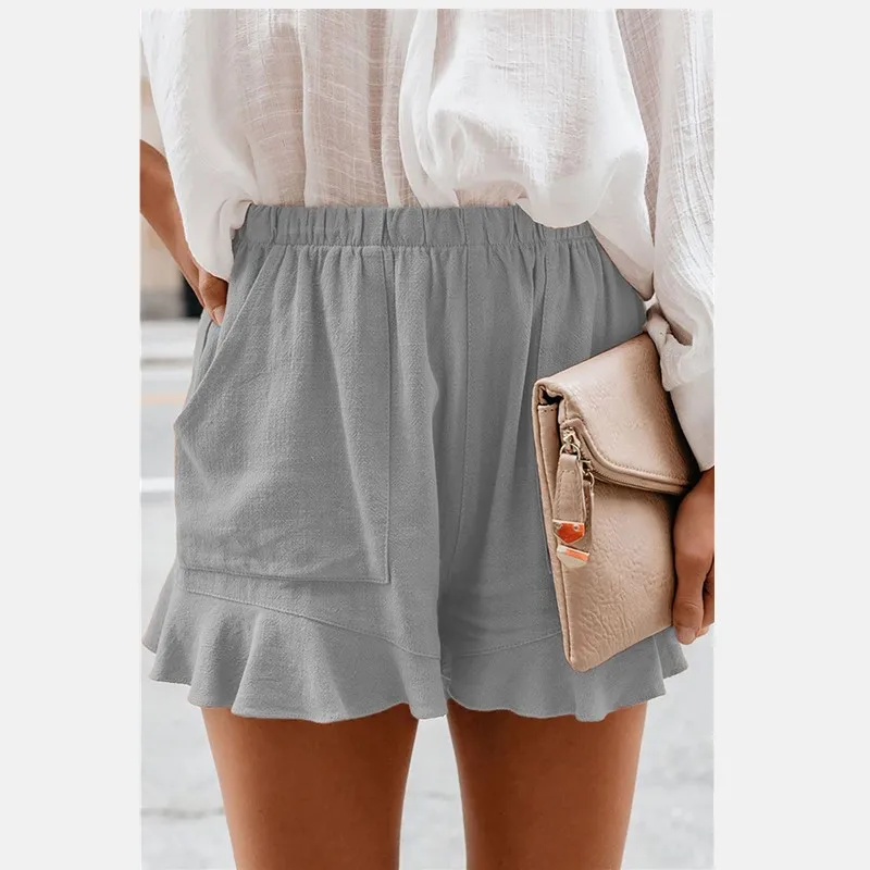 2022 New Summer Cotton Shorts Women Solid Color Casual Pockets Loose Mini Shorts High Waist Pleated Loose Straight-Leg Short Pan adidas shorts Shorts