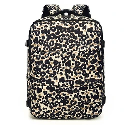 Versatile Lightweight Backpack with Shoe Compartment - Ideal for Travel, Business, and School (Leopard Print)