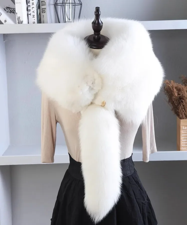 Party Real Fox Fur Scarves Natural One-Piece Fox Fur Collar
